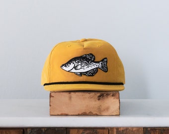 Crappie Patch Snap back, Black Mustard, fishing gifts for him