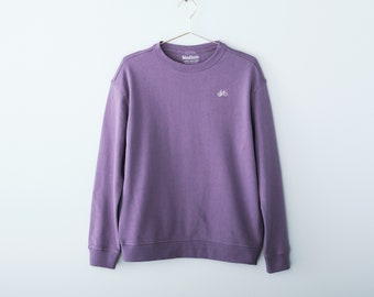 Women&#39;s Tiny Mountain Bike Embroidered Sweatshirt, silver plum