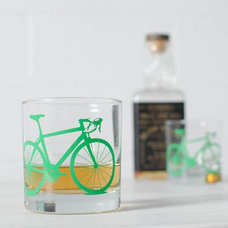 Bicycle Rocks Glasses Set of 2 Green