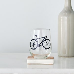 Bicycle Stemless Wine Glasses SET of 2 Charcoal