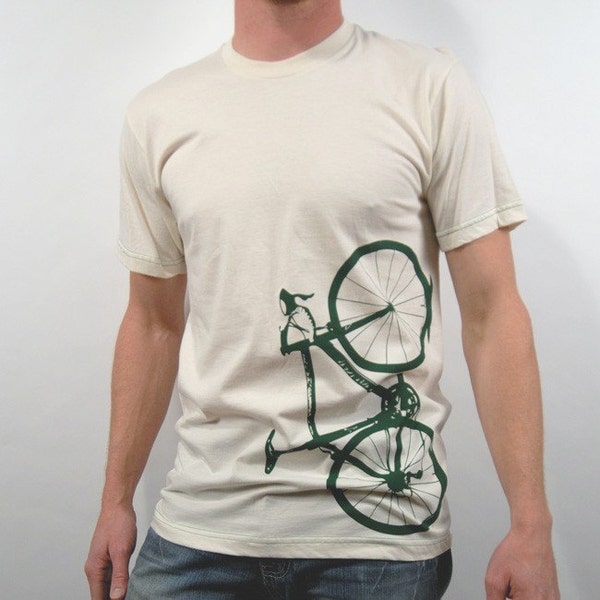 Large - Vital Bicycle - unisex organic cotton tee, natural
