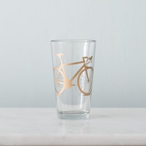BIKE PARTY GLASSWARE set of 4 screen printed bicycle Pint glasses image 3