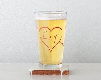 Monograma de amor verdadero, gafas de pinta serigrafiadas personalizadas, SET OF 6