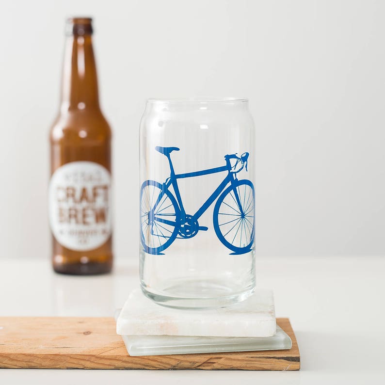 Bicycle Can Glasses SET of 2 Navy Blue