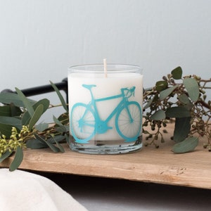 Bicycle Soy Candle In Reusable Rocks Glass