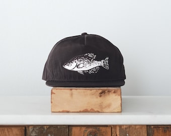 Crappie Patch Snapback, black satin
