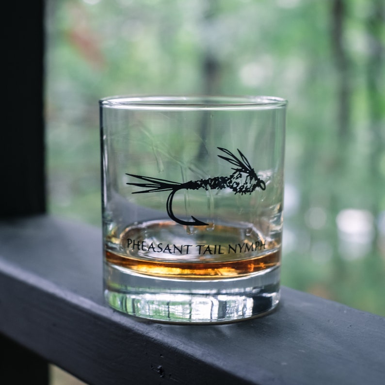 Fly Fishing Cocktail Glasses, SET of 4 Flies image 4