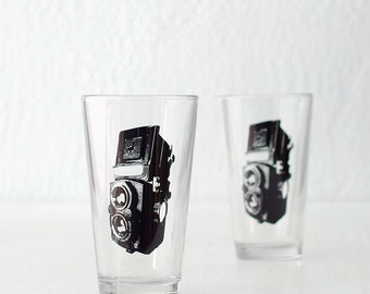 TLR Camera Pint Glass- SET of 2