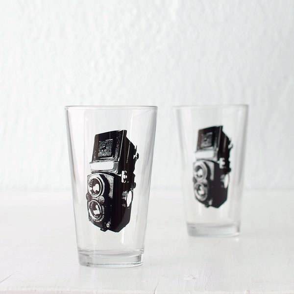 TLR Camera Pint Glass- SET of 2