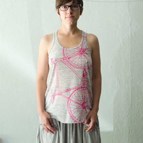 WOMENS FIXIE TANK Summer Hot Pink Bike 