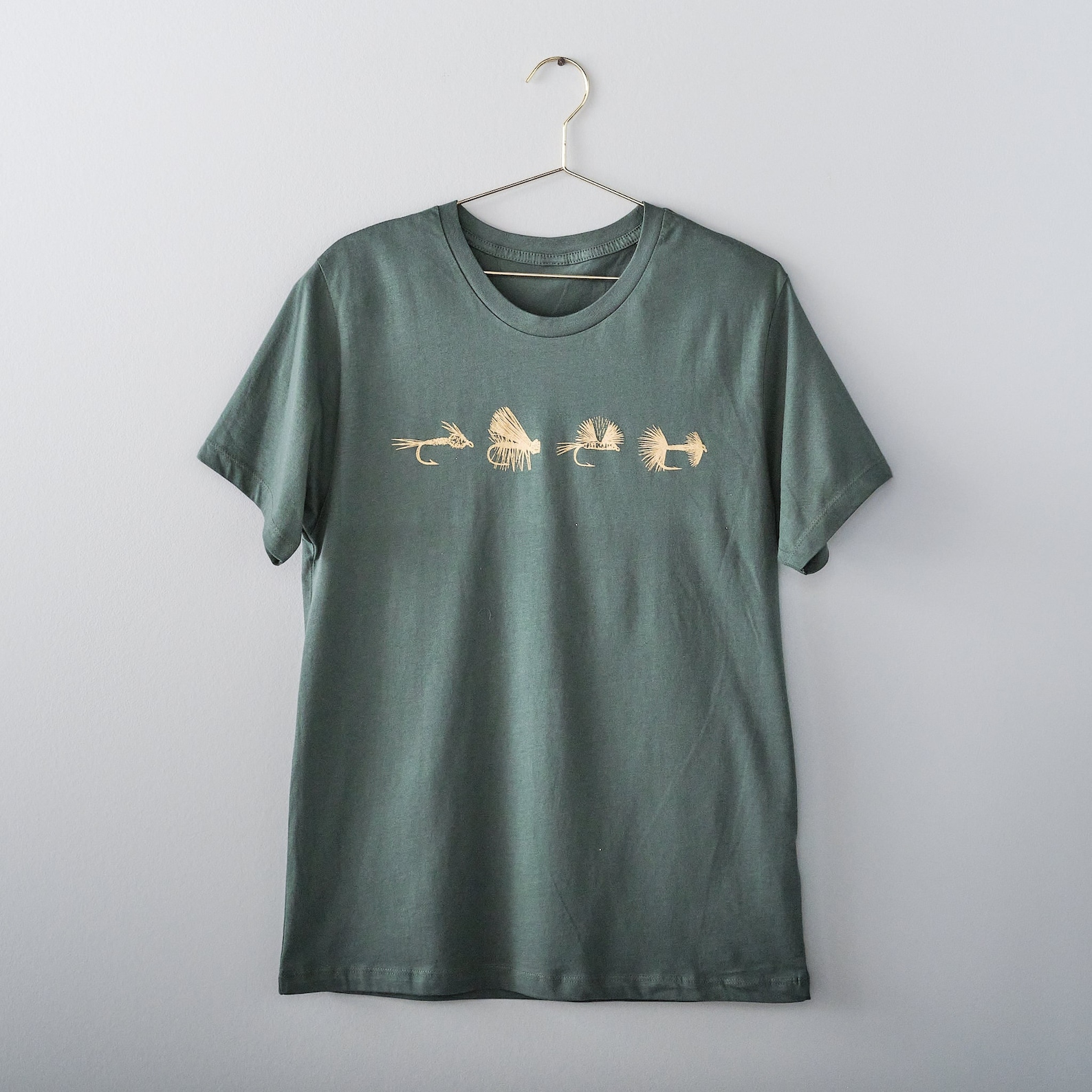 Men's Fly Fishing T-shirt, Pine and Gold - Etsy