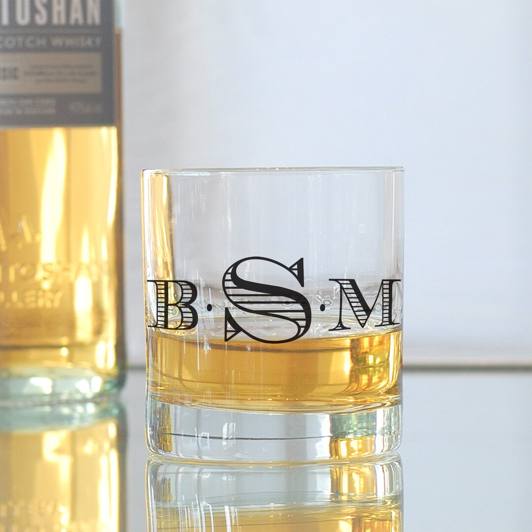 Personalized Cocktail Glasses, Monogram Old Fashioned Glassware Set ...
