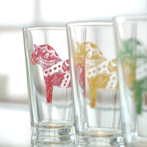 Dala Horse Pint Glass Hygge Gift image 1