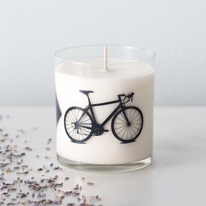 Chevron Bicycle Soy Candle In Reusable Rocks Glass