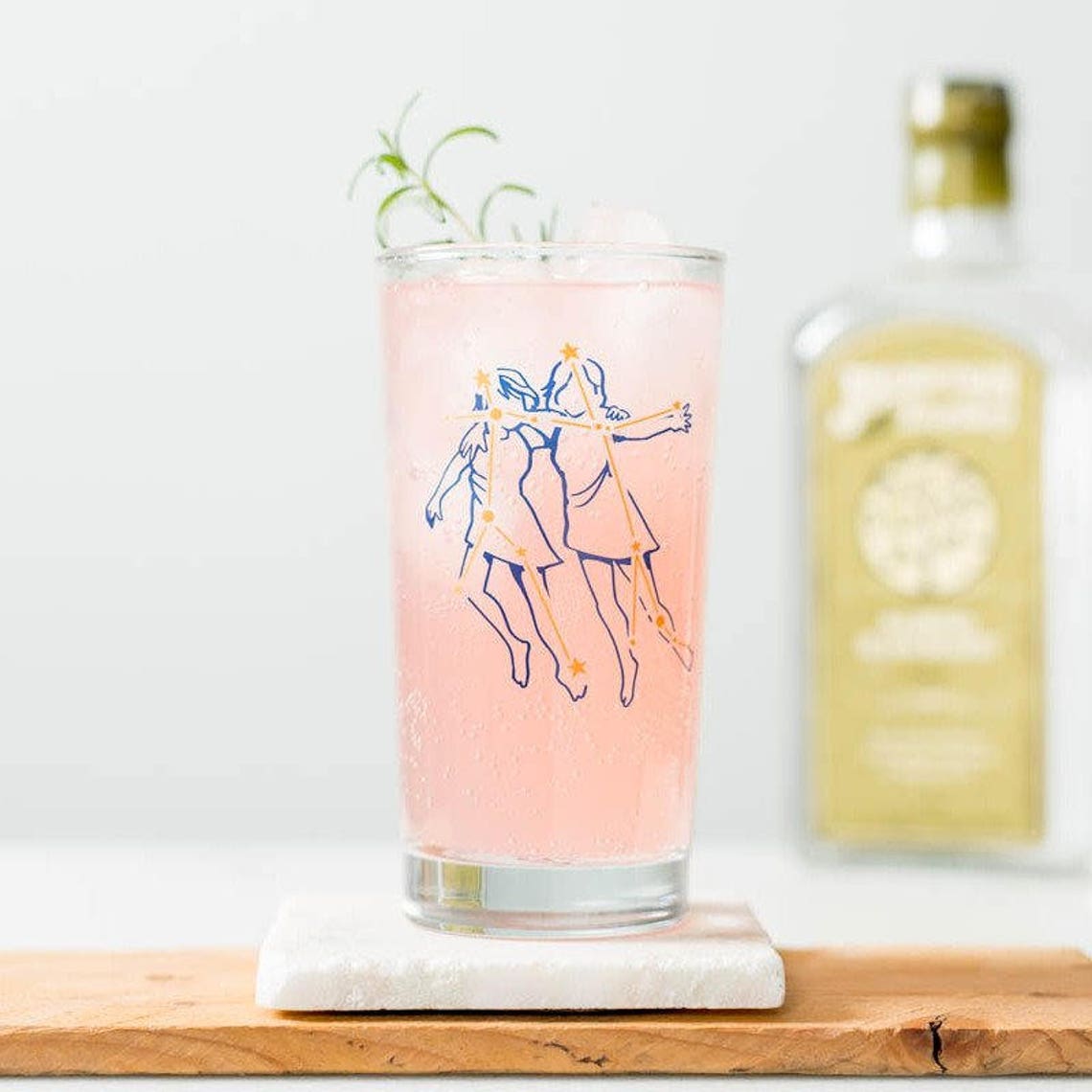 Zodiac Constellation Astrology Glassware Screen printed image 1