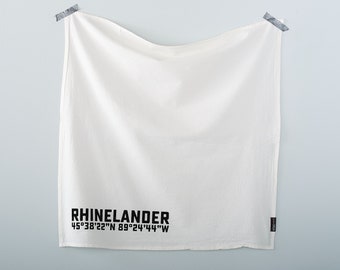 Rhinelander Longitude and Latitude Deluxe Floursack Tea Towel