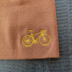 Knit Bicycle Beanie GoldenrodCoyoteBrown