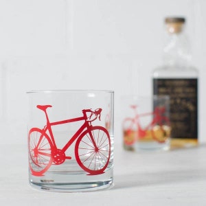 Bicycle Rocks Glasses Set of 2 Red