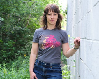 Women&#39;s Mountain Bike Tee, Asphalt Ponytail
