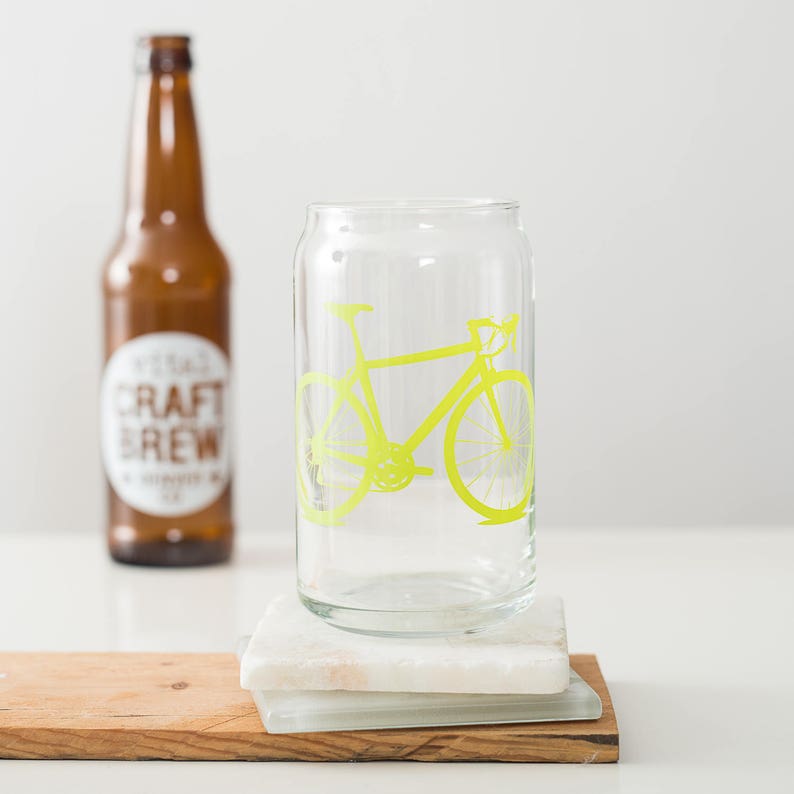 Bicycle Can Glasses SET of 2 Lime