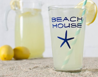 Beach House Pint Glasses, Set of 2