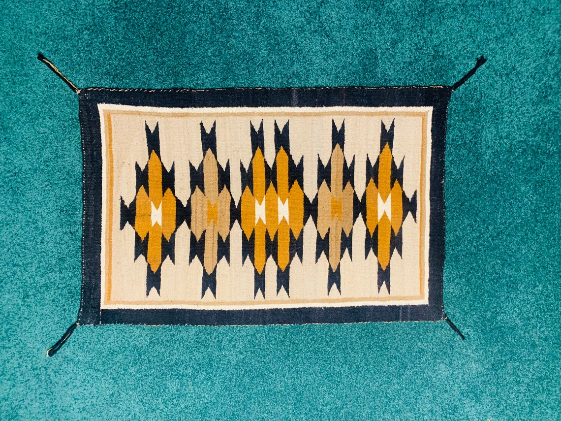Yei Rugs Antique Navajo Yei Rug Handwoven With All Natural Handspun Yarn! - Etsy