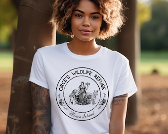Circe's Wildlife Refuge T-Shirt, Mythological Witch Tee, Goddess of Transformation Gift