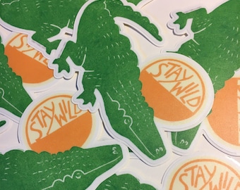 Stay Wild Alligator 4” matte vinyl sticker / laptop sticker, waterproof sticker