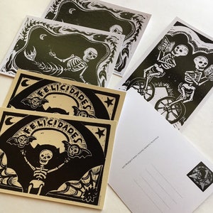 Set de postales de seis Super Skeletons imagen 1
