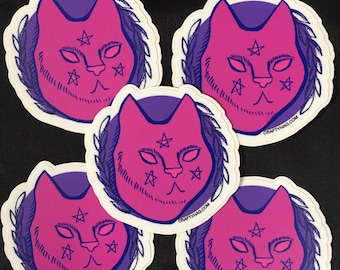 Cosmic Cat 3” vinyl sticker / laptop sticker, waterproof sticker,