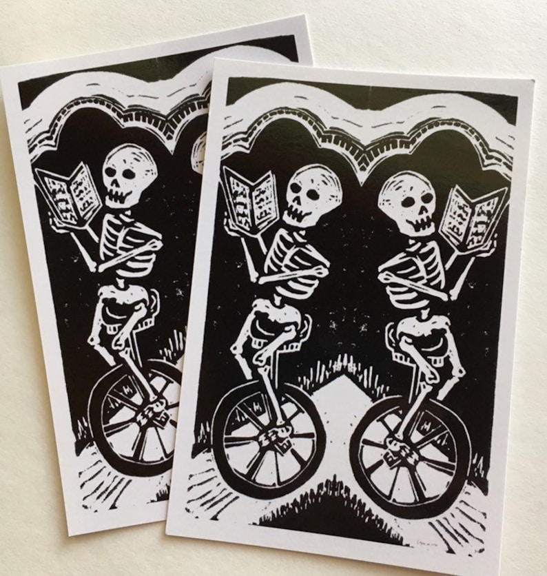 Sechs Super Skeletons Postkarten Set Bild 2