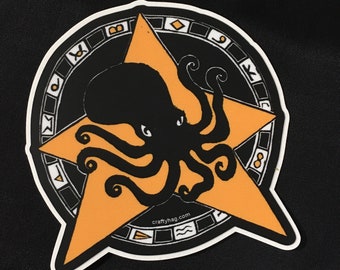 Cephalopod God magic octopus 4” vinyl sticker / laptop sticker, waterproof sticker,