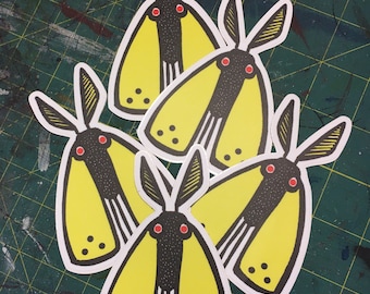 Moth mothman cryptid 4” matte vinyl sticker / laptop sticker, waterproof sticker,