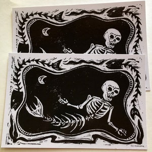 Sechs Super Skeletons Postkarten Set Bild 3