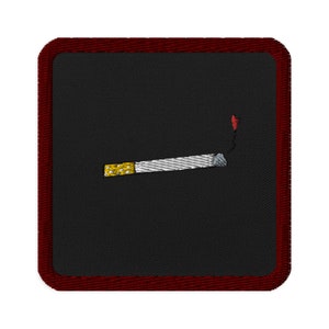 Von Cigarette with Love bestickter Aufnäher | Urbanes Streetwear-Design | 3" x 3" | Cartoon-Design | Illustrierter bestickter Aufnäher