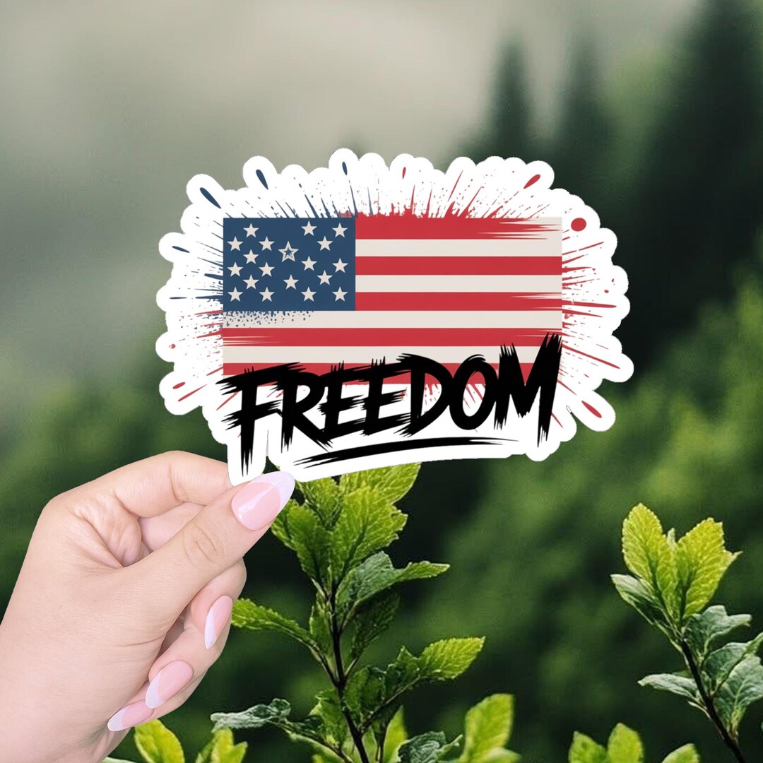Freedom American Flag Vinyl Sticker, Patriotic Die Cut Decal - Etsy