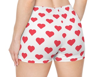 Pantaloncini da donna con cuore rosso