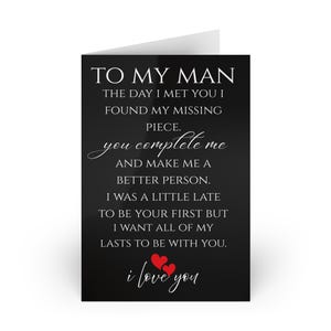 Carte d'amour romantique fête des pères pour homme Anniversaire sentimental, anniversaire, cadeau de Saint-Valentin avec enveloppe, cartes de voeux