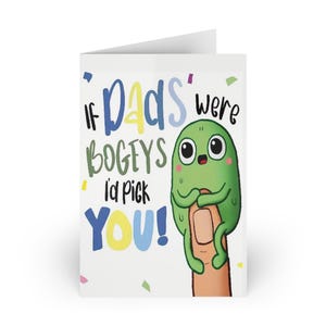 Carte de voeux pour la fête des pères avec enveloppe, joli dessin de bande dessinée, si les papas étaient des faux je vous choisirais Papier de haute qualité, parfaite pour la fête des pères
