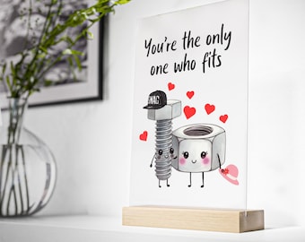 Acrylic Sign with Wooden Stand: You're the Only One Who Fits (Mothers Day Gift)