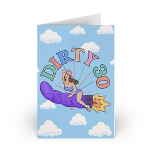 Carte de voeux d'anniversaire avec enveloppe Dirty 30 pour famille, amoureux, amis, grands-parents, fils, filles, parents, carte d'amitié,