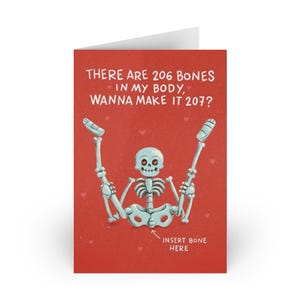 Funny Skeleton Anniversary Card with Envelope Humorous 206 Bones  Perfect for Husband, Wife, Boyfriend, or Girlfriend, Greeting Card