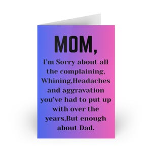 Cadeaux pour la fête des mères, cartes de vœux ou cartes d'anniversaire amusantes pour une mère, le jour où la terre a souri