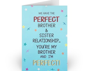 Funny Birthday Card for Brother from Sister | Sibling Humor