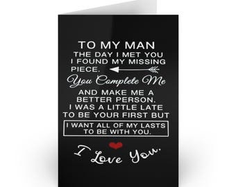 Romantic Love Card for Him, Anniversary, Valentine's Day