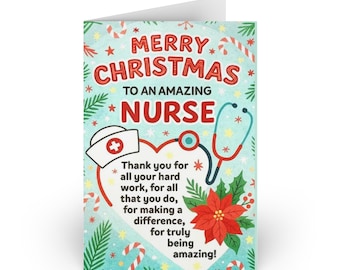 Nurse Christmas Card | Holiday Thank You for Healthcare Staff