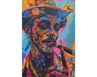 Reggae canvas print Home Decor Cigar Smoking Poster Wall Art Picture Matte Canvas, Stretched, ART Painting