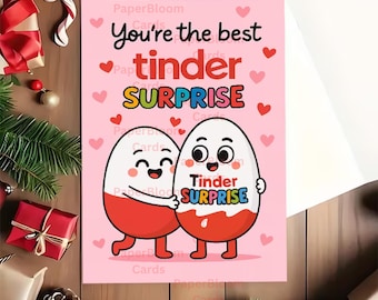 Cute Tinder Surprise Greeting Card Fun Romantic Valentines Day Card for Partners