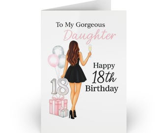 Daughter 18th Birthday Card, Champagne Toast, Milestone Celebration