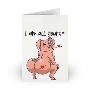 Tarjeta divertida y divertida de cerdo con sobre, perfecta para esposo, esposa, él o ella, para aniversarios y ocasiones especiales Tarjetas de felicitación